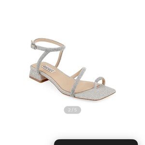 Badgley Mischka Glittering Silver Sandals
